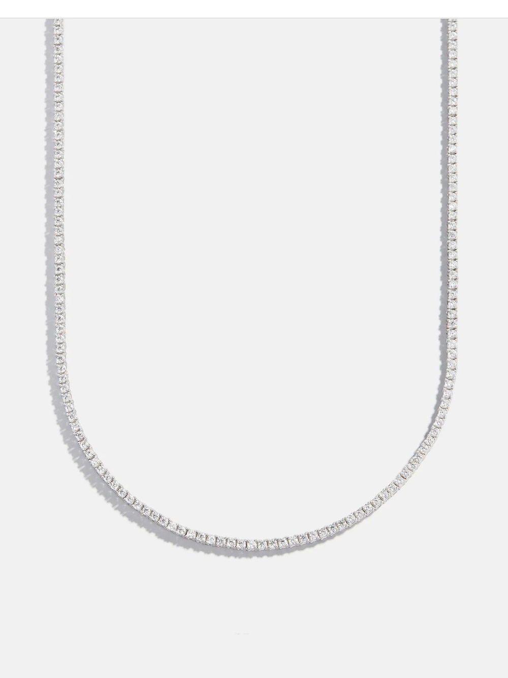 BaubleBar Silver-Tone Sparkling Tennis Necklace